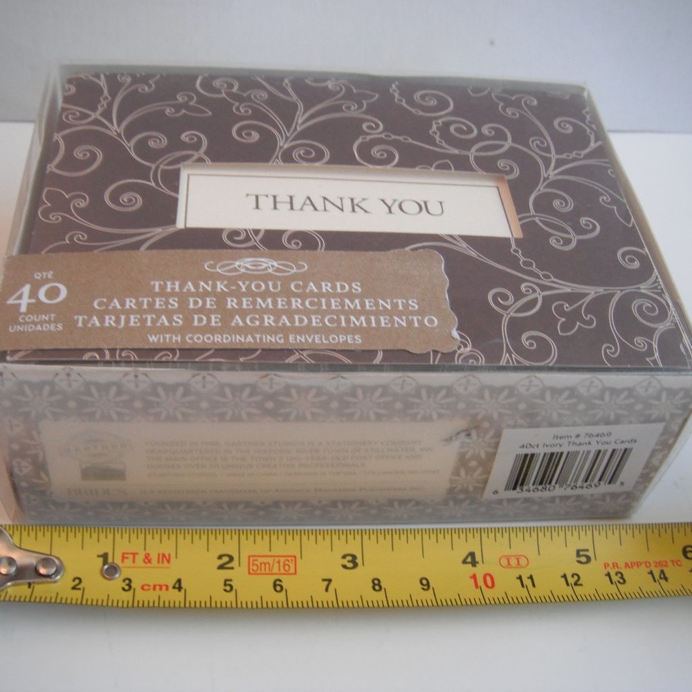 Brides a Wedding Collection 40 Count THANK YOU Cards Ivory with Envelopes, New